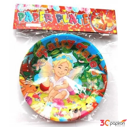 Party tányér papír 18cm mesés 6db/csomag