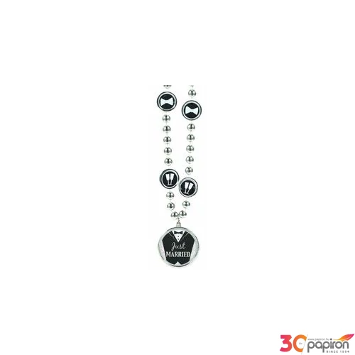Legénybúcsúra Party nyaklánc Groom feliratú, 77cm