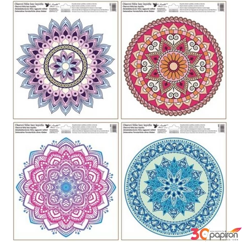 Ablakmatrica mandala mandalák 30 x 33,5 cm ragasztó nélküli, sztatikus