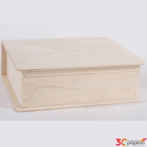 Fa doboz könyv formájú 24x19x9cm-es dekorálható GRAVÍROZHATÓ