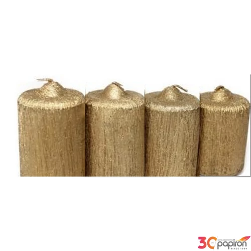 Adventi gyertya kapart metál arany, 4x4x4cm, darabos Égési idő: 7 óra a termék ára 1db-ra értendő!