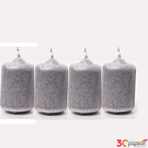 Adventi gyertya kapart metál ezüst, 4x4x4cm, darabos Égési idő: 7 óra a termék ára 1db-ra értendő!