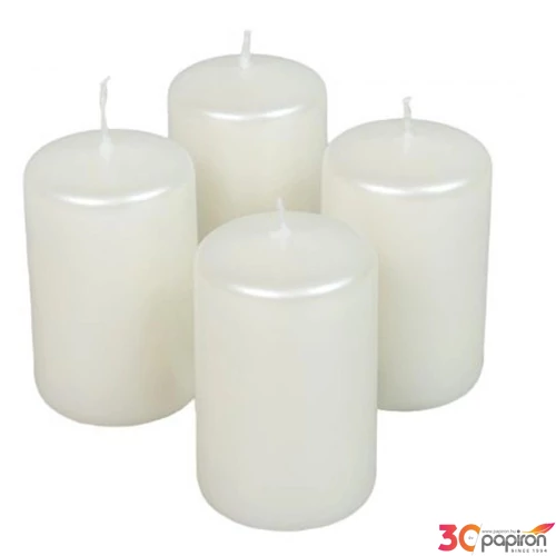 Adventi gyertya kapart metál fehér, 4x4x4cm, darabos Égési idő: 7 óra a termék ára 1db-ra értendő!