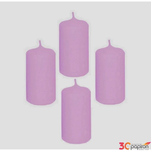 Adventi gyertya matt lila Orgona lila 4x4x6cm darabos! a termék ára 1db-ra értendő!