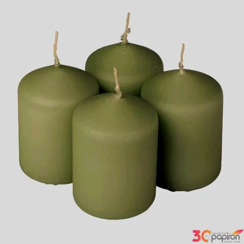Adventi gyertya matt oliva olivazöld moha 4x4x6cm darabos! a termék ára 1db-ra értendő!