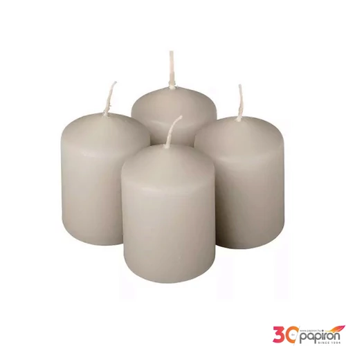 Adventi gyertya matt Pasztel szürke 4x4x6cm darabos! a termék ára 1db-ra értendő!