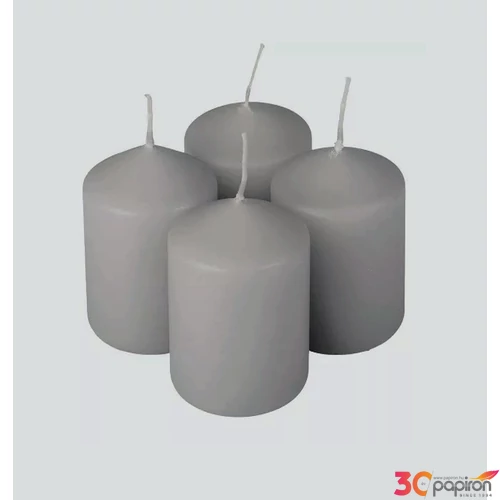 Adventi gyertya matt Szürke 4x4x6cm darabos! a termék ára 1db-ra értendő!