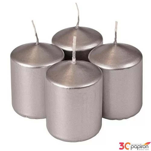 Adventi gyertya metál ezüst intenzív Ezüst 4x4x6cm darabos! a termék ára 1db-ra értendő!