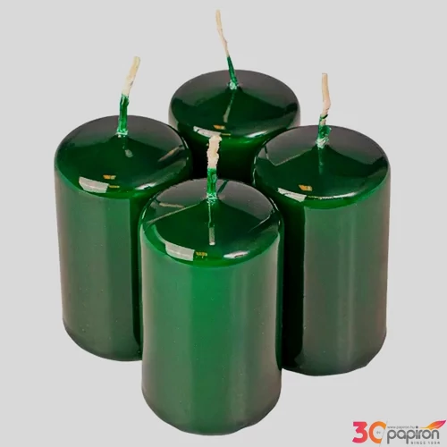 Adventi gyertya metál intenzív Zöld 4x4x6cm darabos! a termék ára 1db-ra értendő!