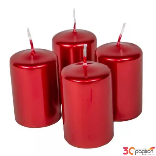 Adventi gyertya metál Metál Piros 4x4x6cm darabos! a termék ára 1db-ra értendő!