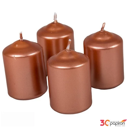 Adventi gyertya metál Metál Rosegold 4x4x6cm darabos! Adventi gyertya