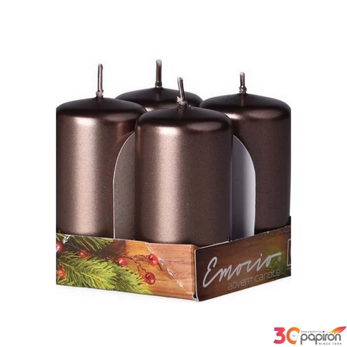 Adventi gyertya metál Metál S.barna 4x4x6cm darabos! a termék ára 1db-ra értendő!