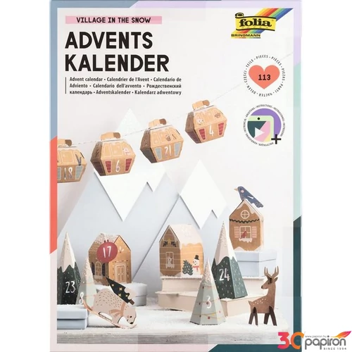 Adventi naptár készítő szett 113 részes "havas falu 
