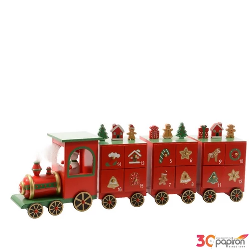 Adventikalendárium 24' vonat alakú Adventinaptár 48cmx9.5cmx15cm sdkae