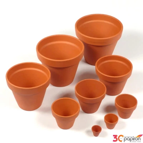 Agyag cserép 4x4cm terra virágcserép széles perem