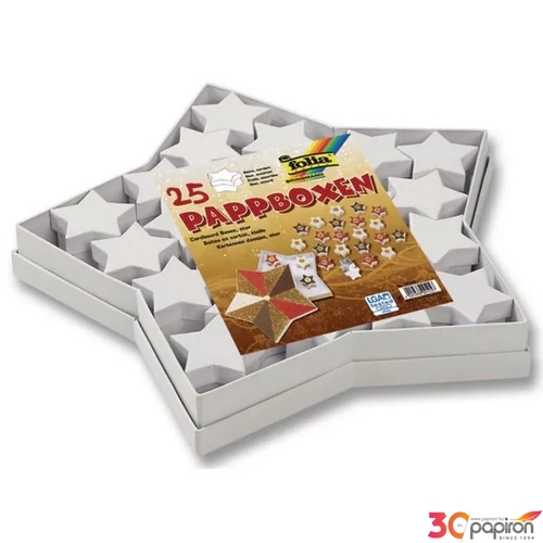 Ajándékdoboz szett adventi naptár csillag 25db-os 37x37x4,5cm egyedi adventi naptár készítő szett