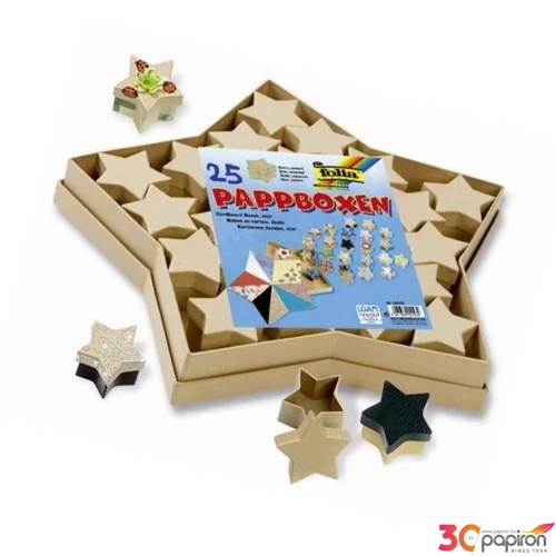 Ajándékdoboz szett adventi naptár csillag 25db-os 37x37x4,5cm egyedi adventi naptár készítő szett