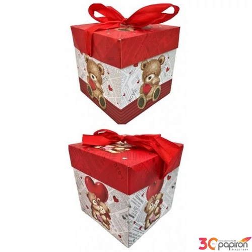 Díszdoboz Valentin napi 15x15cm, 2 féle