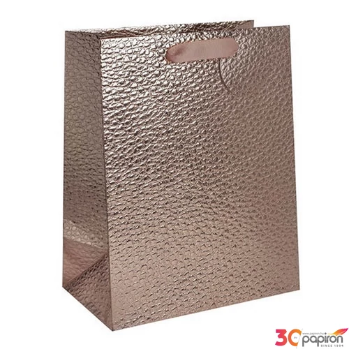 Ajándéktasak 26x32cm, rosegold műbőr hatású 370176