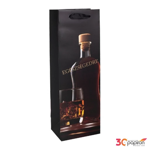 Ajándéktasak italtasak boros 12x36cm, üveg és pohár 371460