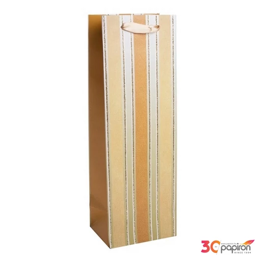 Ajándéktasak italtasak boros matt 12x36cm, arany sávos 371346