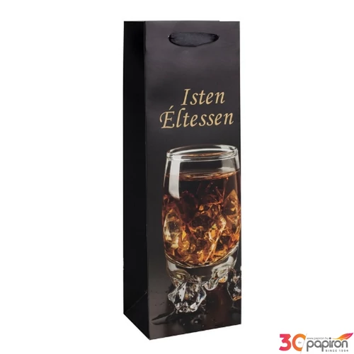 Ajándéktasak italtasak boros matt 12x36cm, Isten éltessen felirattal 371461