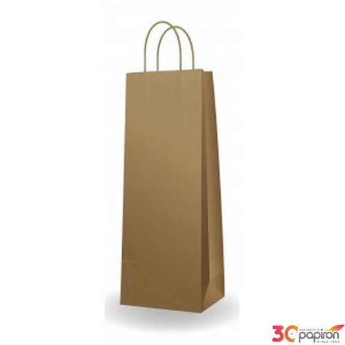 Ajándéktasak sodrott füles Ajándéktasak, italtasak 14x39x8cm, natúr 