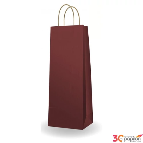 Ajándéktasak sodrott füles Ajándéktasak, italtasak 14x39x8cm piros/bordó