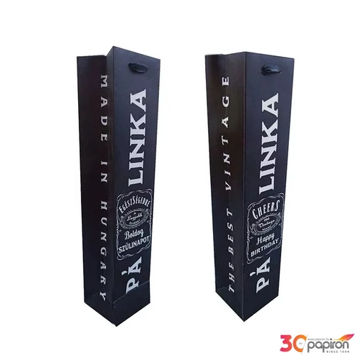 Ajándéktasak italtasak pálinkás tasak,a legjobb évjárat felirat 8x38x8cm