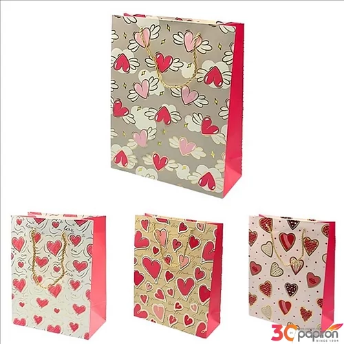 Ajándéktasak Valenín 26x32x10 4féle 1db/ár