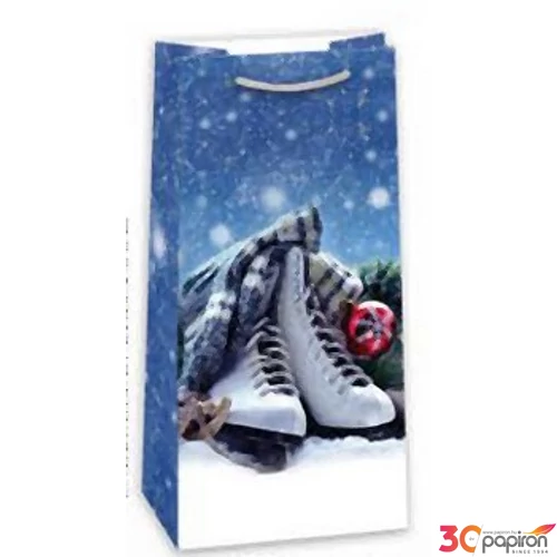 Ajándéktasak zsinórfüles T0 10x22x6cm karácsonyi 0803-0419