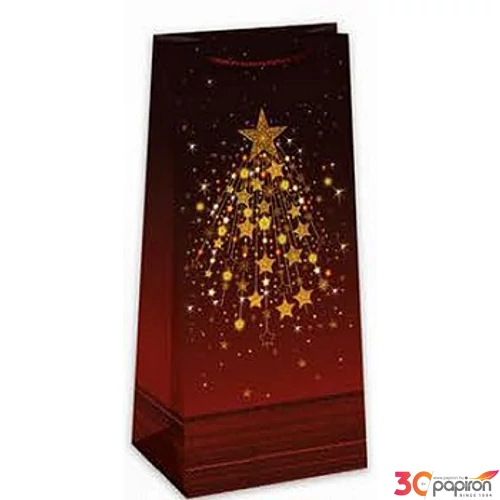 Ajándéktasak zsinórfüles T7 13x29,5cm karácsonyi 0873-0359