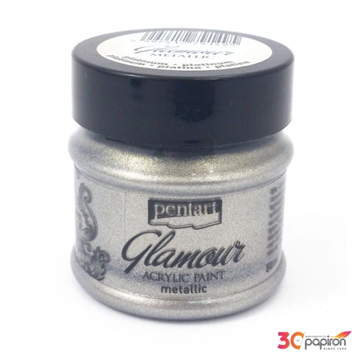 Akrilfesték Glamour metál 50ml Pentart - platinum
