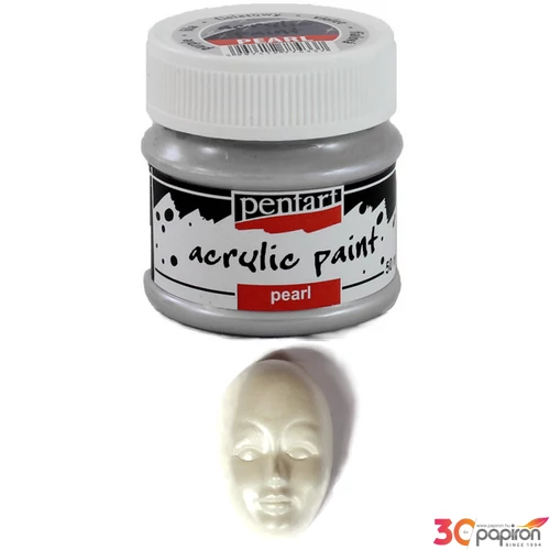 Akrilfesték gyöngyház 50ml Pentart fehér 7431