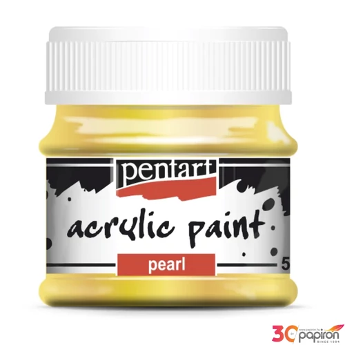 Akrilfesték gyöngyház 50ml Pentart sárga 7436