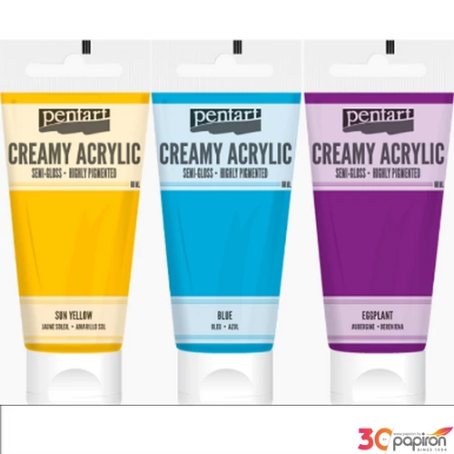 Akrilfesték krémes fehér 200ml selyemfényű, fehér