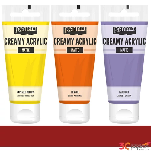 Akrilfesték krémes Pentart matt 60ml rúzspiros