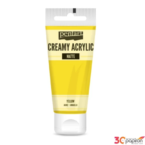 Akrilfesték krémes Pentart matt 60ml sárga