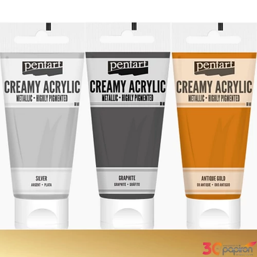 Akrilfesték krémes Pentart metál 200ml arany Pentart-39021