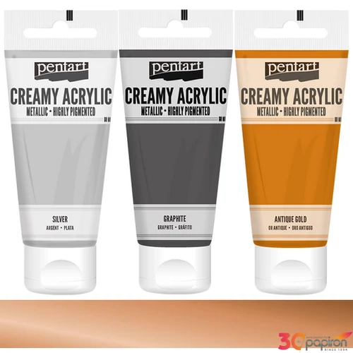 Akrilfesték krémes Pentart metál 60ml bronz