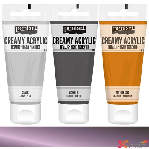 Akrilfesték krémes Pentart metál 60ml lila