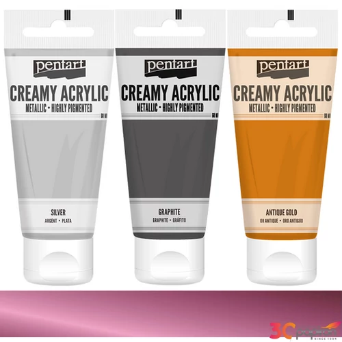 Akrilfesték krémes Pentart metál 60ml világoslila
