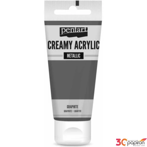 Akrilfesték krémes Pentart metál 60ml grafit