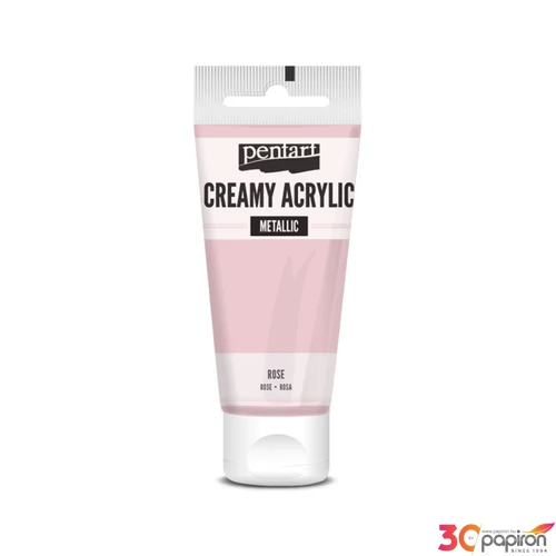 Akrilfesték krémes Pentart metál 60ml rózsaszín