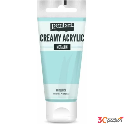 Akrilfesték krémes Pentart metál 60ml türkiz