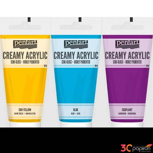 Akrilfesték krémes Pentart selyemfényű 200ml - fekete