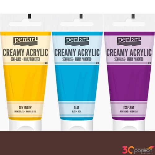 Akrilfesték krémes Pentart selyemfényű, 200ml barna Pentart-39019