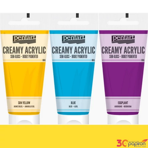Akrilfesték krémes Pentart selyemfényű, 200ml sárga Pentart-39005