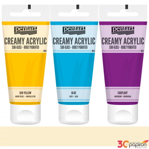 Akrilfesték krémes Pentart selyemfényű 60ml - krémszín
