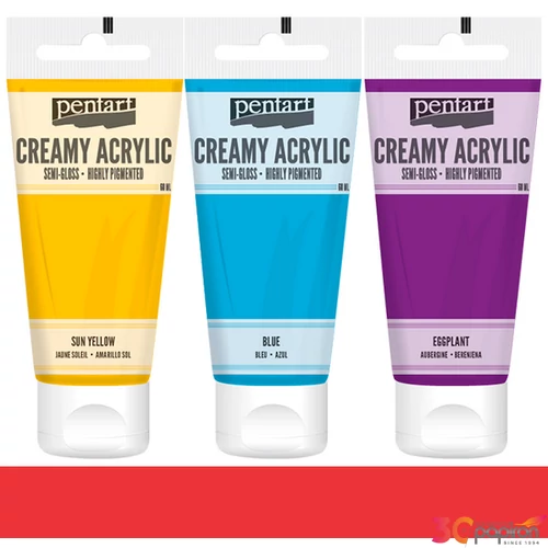 Akrilfesték krémes Pentart selyemfényű 60ml - piros